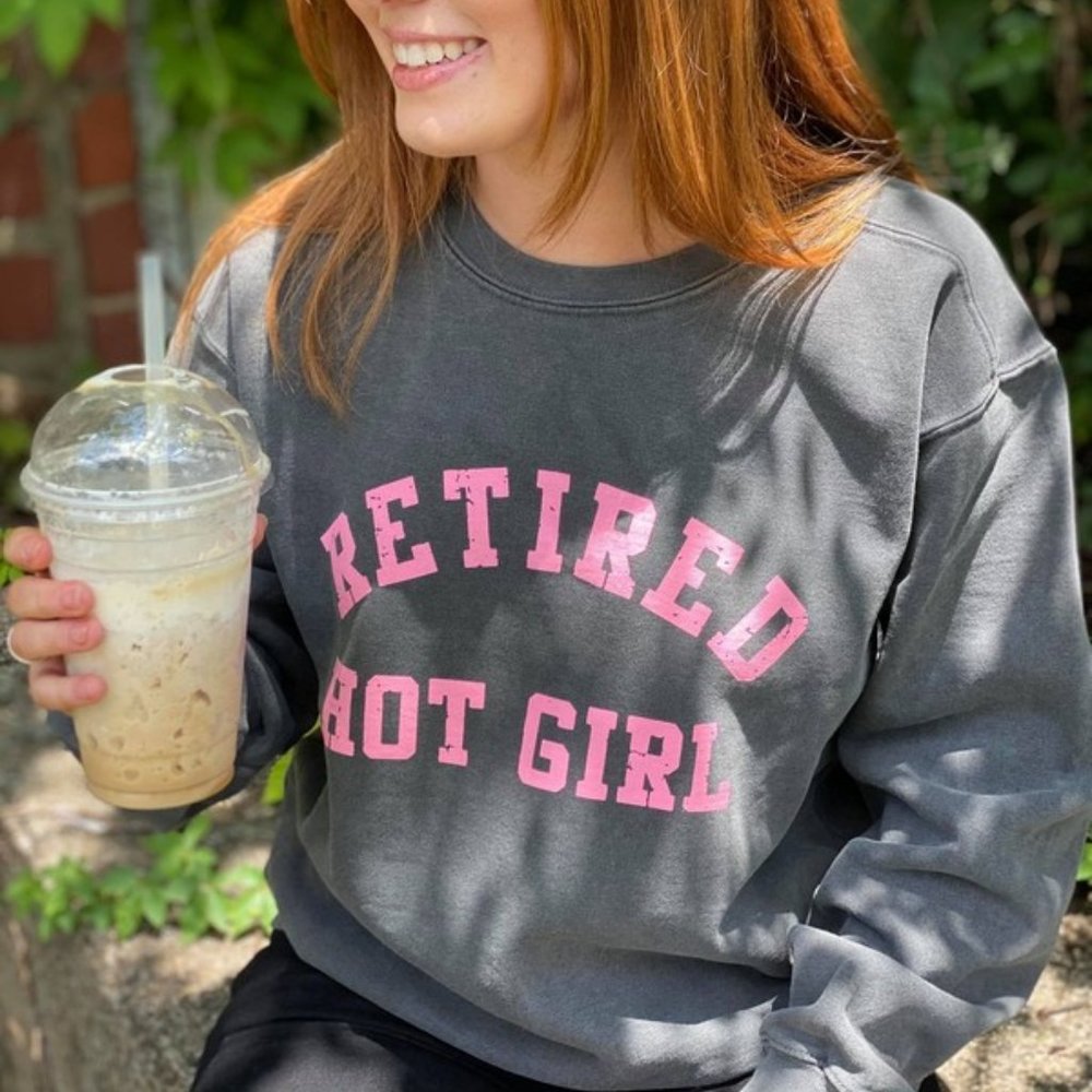 Retired Hot Girl Crewneck Sweatshirt